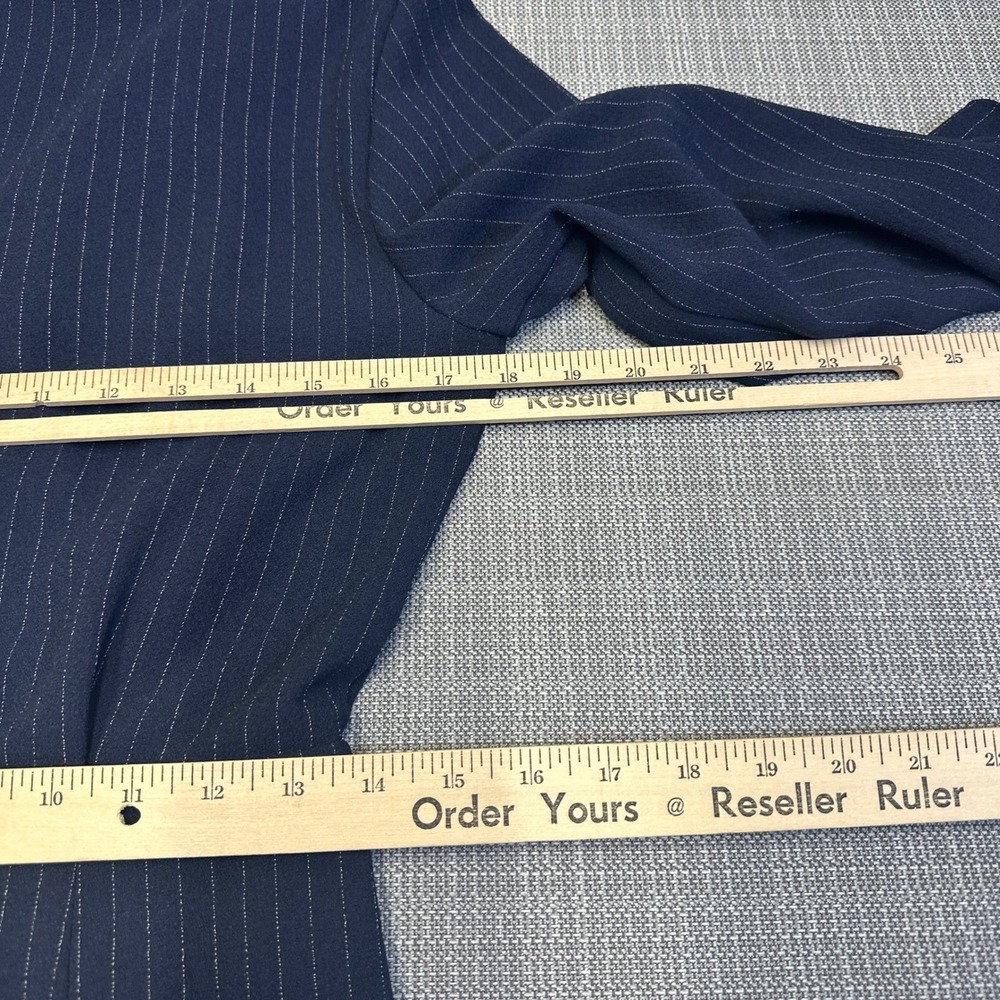 MM‎ LaFleur Navy Faux Wrap Dress size 4 Minimalist Quiet Luxury Career Midi - Picture 9 of 11